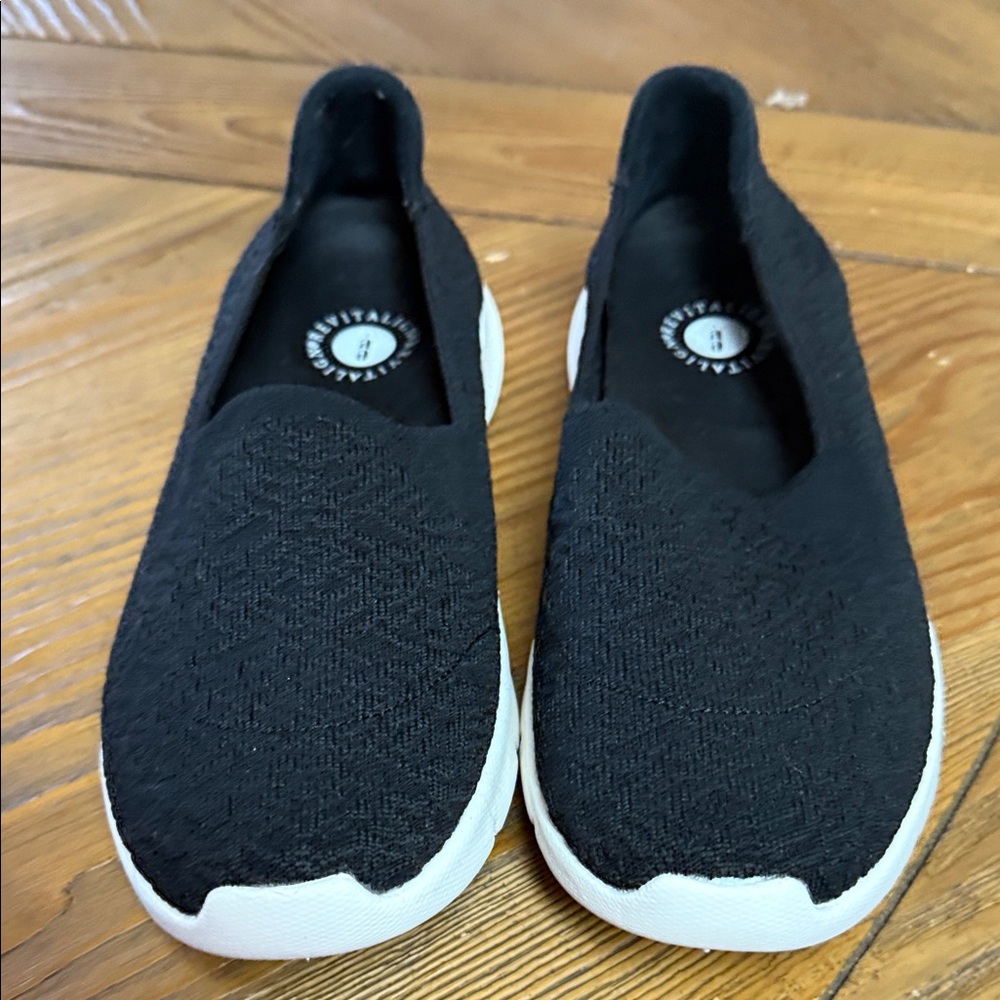 REVITALIGN Black Slip-On Sneakers